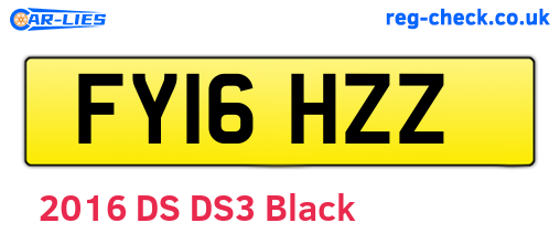 FY16HZZ are the vehicle registration plates.