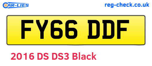 FY66DDF are the vehicle registration plates.