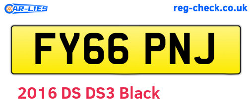 FY66PNJ are the vehicle registration plates.