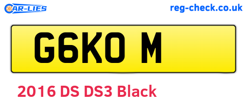 G6KOM are the vehicle registration plates.