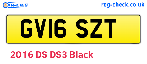 GV16SZT are the vehicle registration plates.
