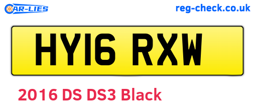 HY16RXW are the vehicle registration plates.