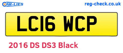 LC16WCP are the vehicle registration plates.