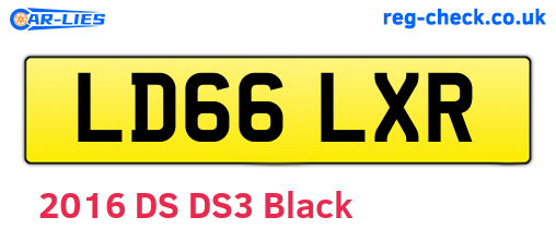LD66LXR are the vehicle registration plates.
