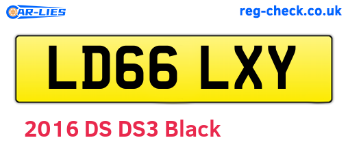 LD66LXY are the vehicle registration plates.