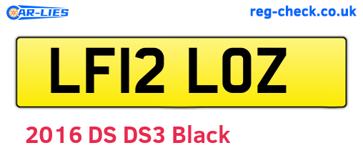 LF12LOZ are the vehicle registration plates.
