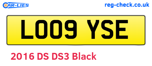 LO09YSE are the vehicle registration plates.