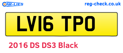 LV16TPO are the vehicle registration plates.