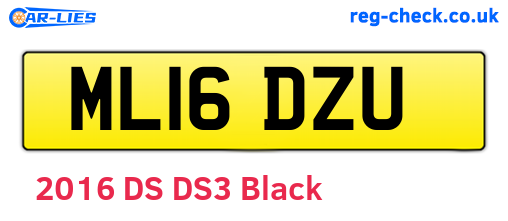 ML16DZU are the vehicle registration plates.
