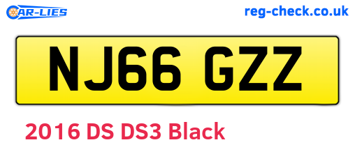 NJ66GZZ are the vehicle registration plates.