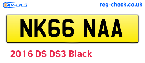 NK66NAA are the vehicle registration plates.