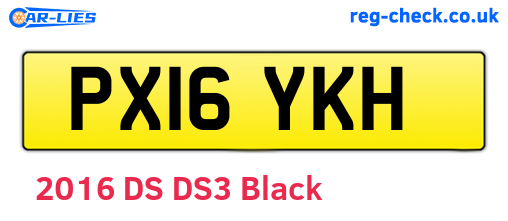 PX16YKH are the vehicle registration plates.