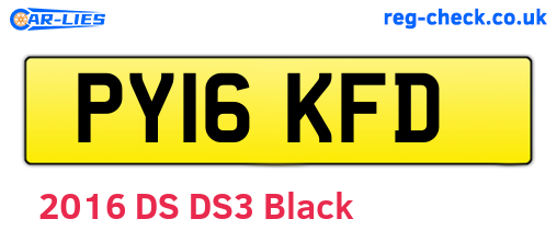 PY16KFD are the vehicle registration plates.