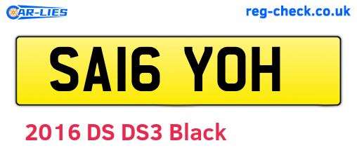 SA16YOH are the vehicle registration plates.