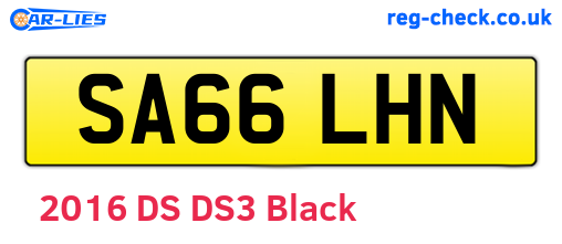 SA66LHN are the vehicle registration plates.