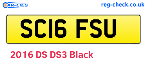 SC16FSU are the vehicle registration plates.