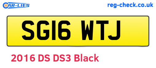 SG16WTJ are the vehicle registration plates.