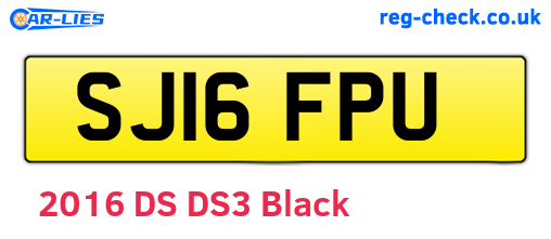 SJ16FPU are the vehicle registration plates.