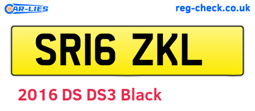 SR16ZKL are the vehicle registration plates.