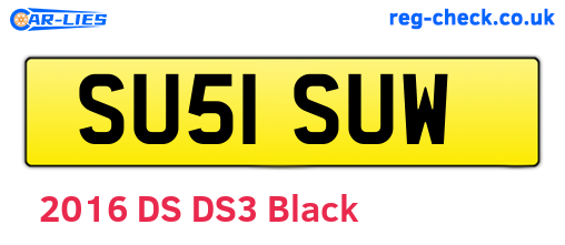 SU51SUW are the vehicle registration plates.