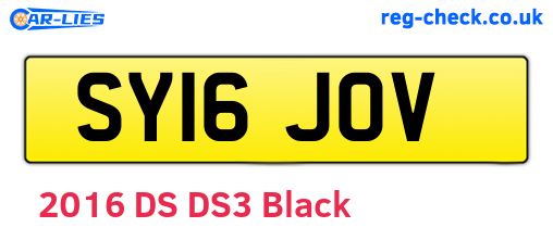SY16JOV are the vehicle registration plates.