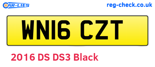 WN16CZT are the vehicle registration plates.