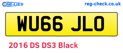WU66JLO are the vehicle registration plates.