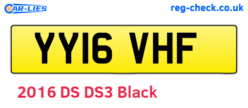 YY16VHF are the vehicle registration plates.