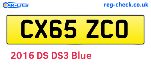 CX65ZCO are the vehicle registration plates.