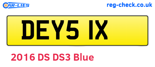 DEY51X are the vehicle registration plates.