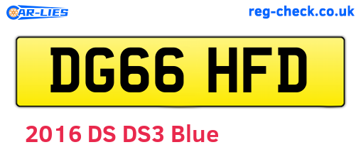 DG66HFD are the vehicle registration plates.