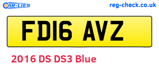 FD16AVZ are the vehicle registration plates.