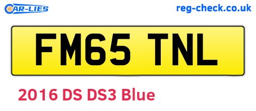 FM65TNL are the vehicle registration plates.