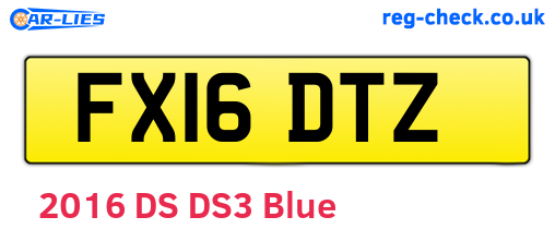 FX16DTZ are the vehicle registration plates.