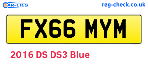FX66MYM are the vehicle registration plates.