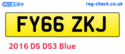 FY66ZKJ are the vehicle registration plates.
