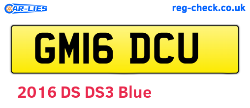 GM16DCU are the vehicle registration plates.