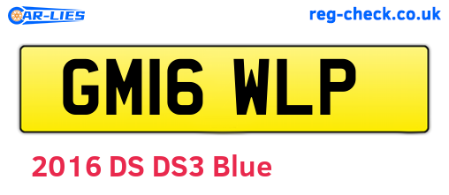 GM16WLP are the vehicle registration plates.
