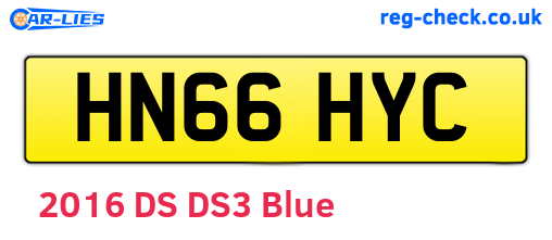 HN66HYC are the vehicle registration plates.