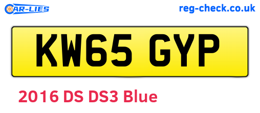 KW65GYP are the vehicle registration plates.