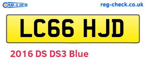 LC66HJD are the vehicle registration plates.