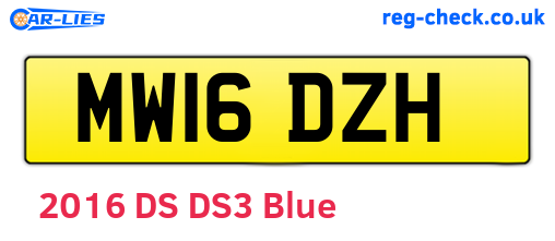 MW16DZH are the vehicle registration plates.
