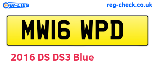 MW16WPD are the vehicle registration plates.