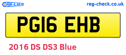 PG16EHB are the vehicle registration plates.