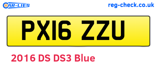 PX16ZZU are the vehicle registration plates.