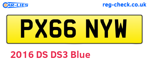 PX66NYW are the vehicle registration plates.