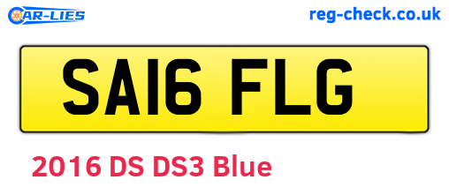 SA16FLG are the vehicle registration plates.
