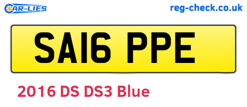 SA16PPE are the vehicle registration plates.