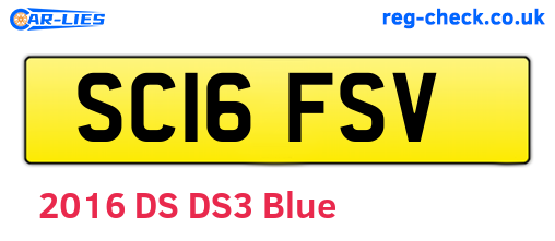 SC16FSV are the vehicle registration plates.