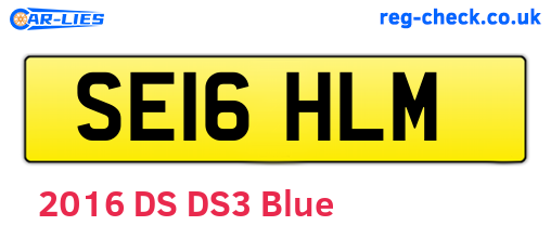 SE16HLM are the vehicle registration plates.